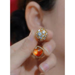 Bold Geometric Square Leopard Print Earrings