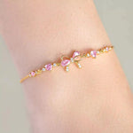 Bow Crystal Heart Bracelet