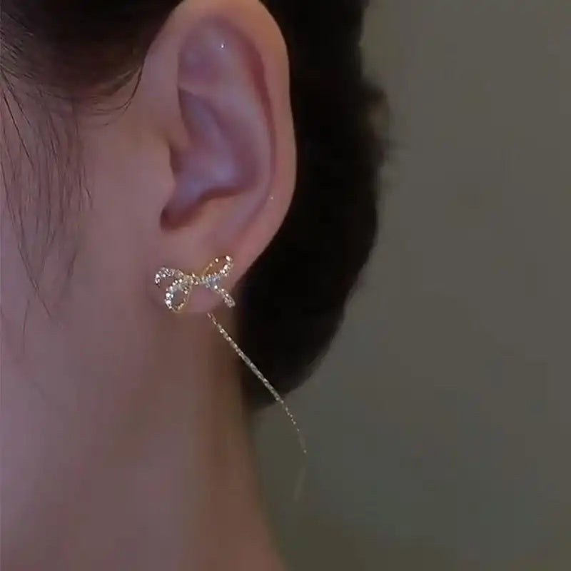 Bow-Knot Tassel Drop Earrings