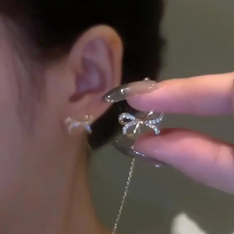 Bow-Knot Tassel Drop Earrings