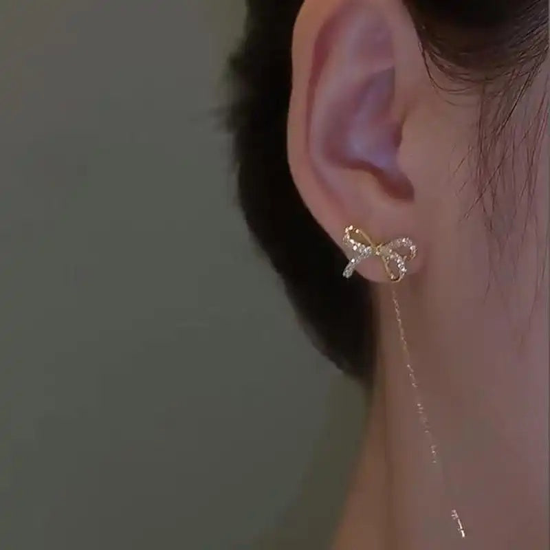 Bow-Knot Tassel Drop Earrings
