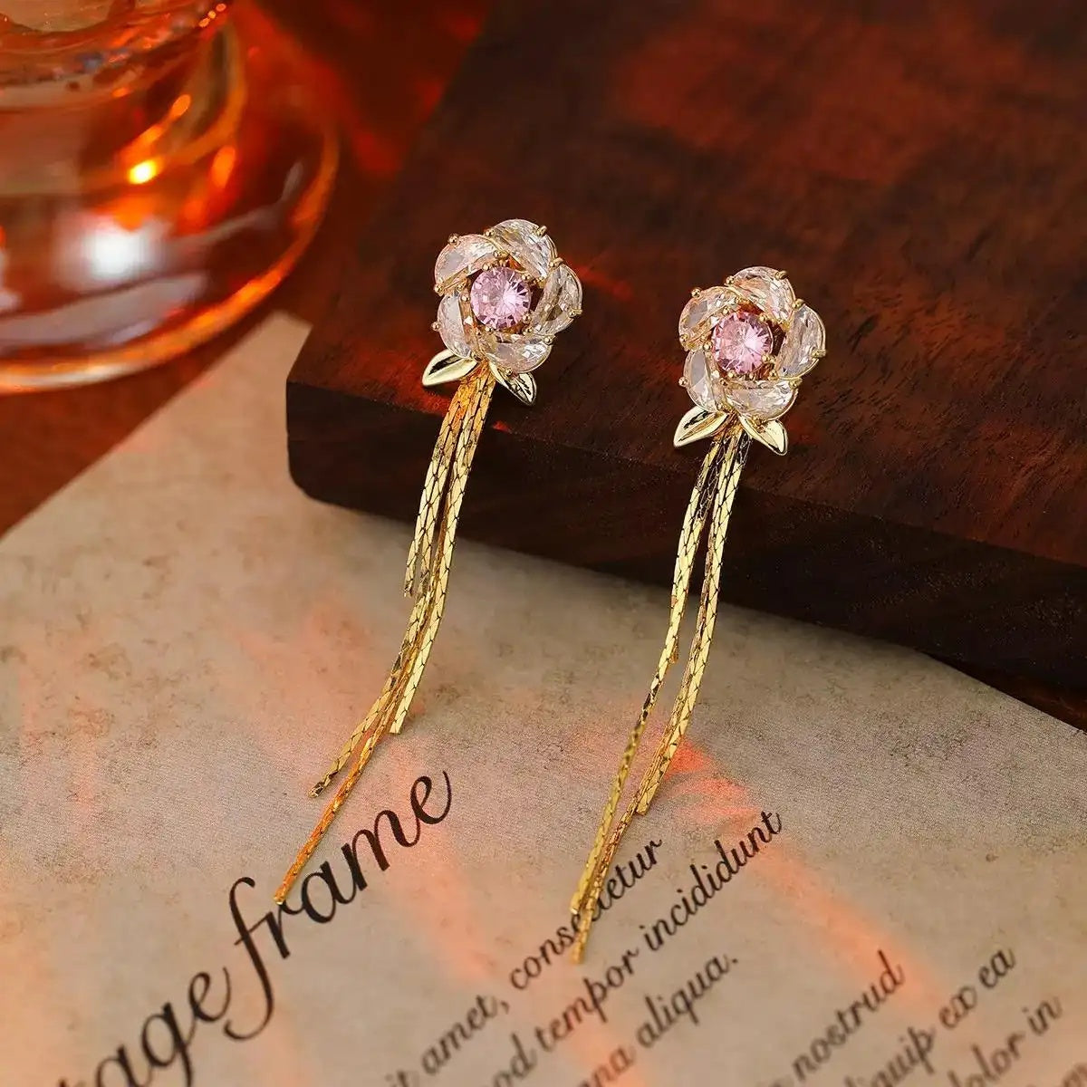 Bow Tassel Drop Earrings