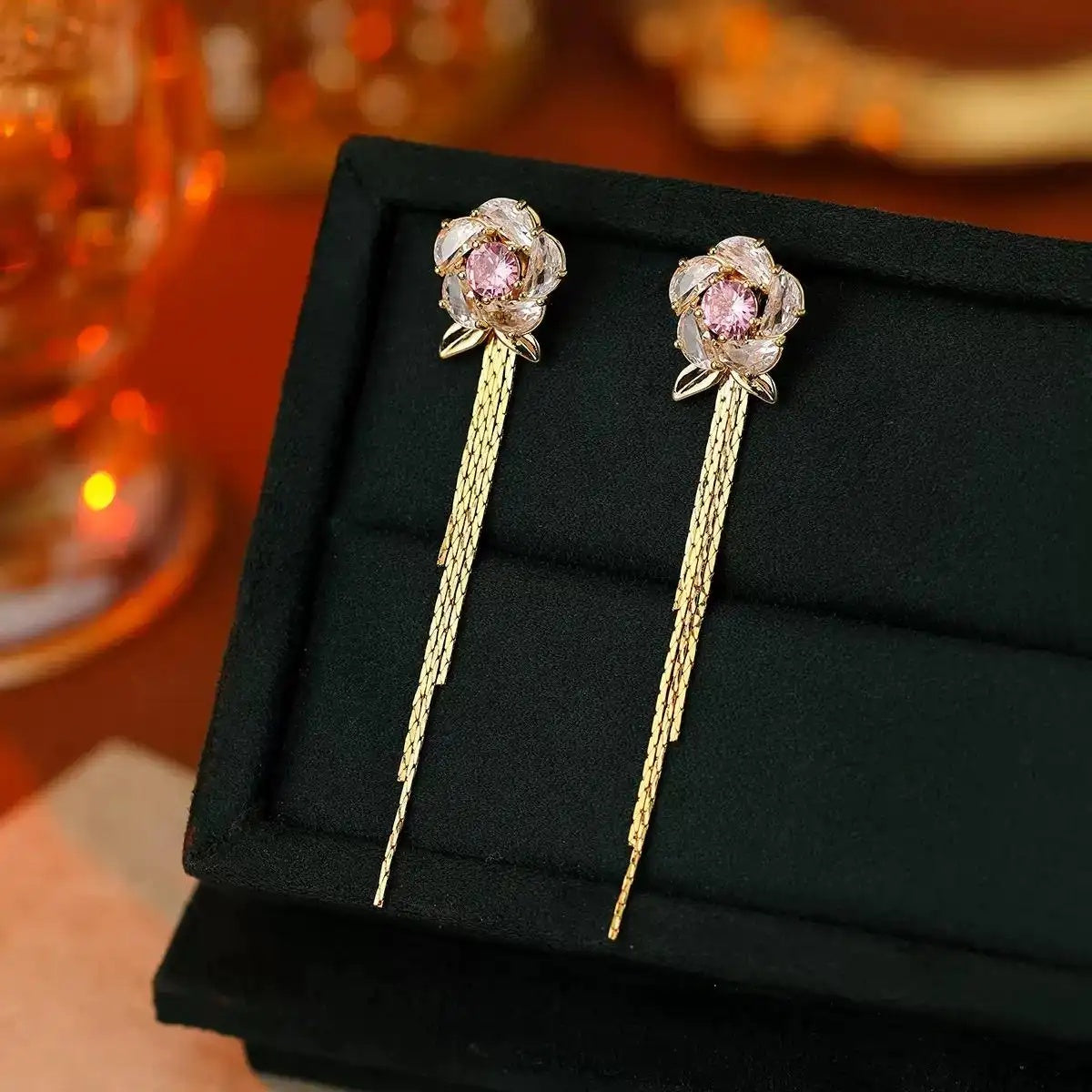 Bow Tassel Drop Earrings