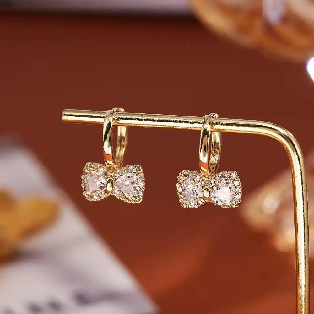 Bowknot Crystal Daily Commute for Hoop Earrings