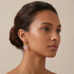 Bowknot Crystal Heart Clip-On Drop Earrings