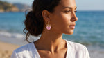 Bowknot Crystal Heart Clip-On Drop Earrings