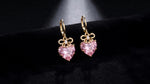 Bowknot Crystal Heart Clip-On Drop Earrings