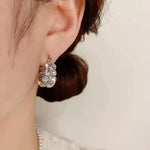 Braided Crystal Huggie Earrings