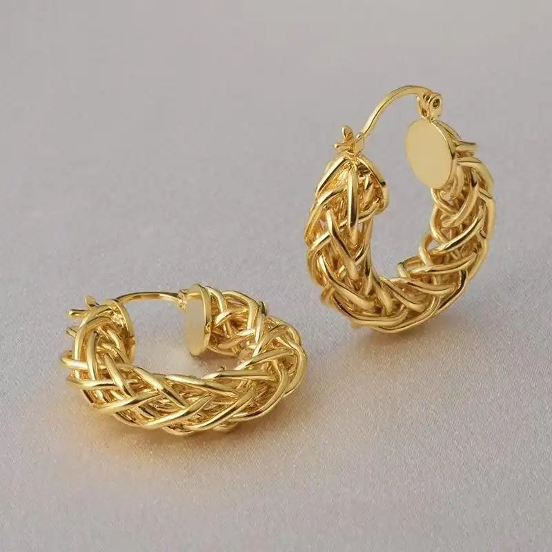 Braided O-Shaped Hoop Earrings
