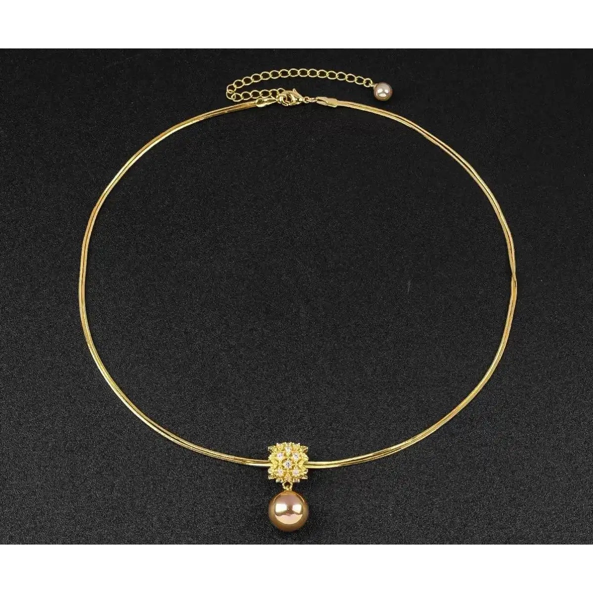 Brown Crystal Pendant Necklace