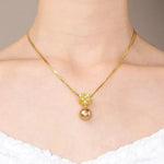 Brown Crystal Pendant Necklace