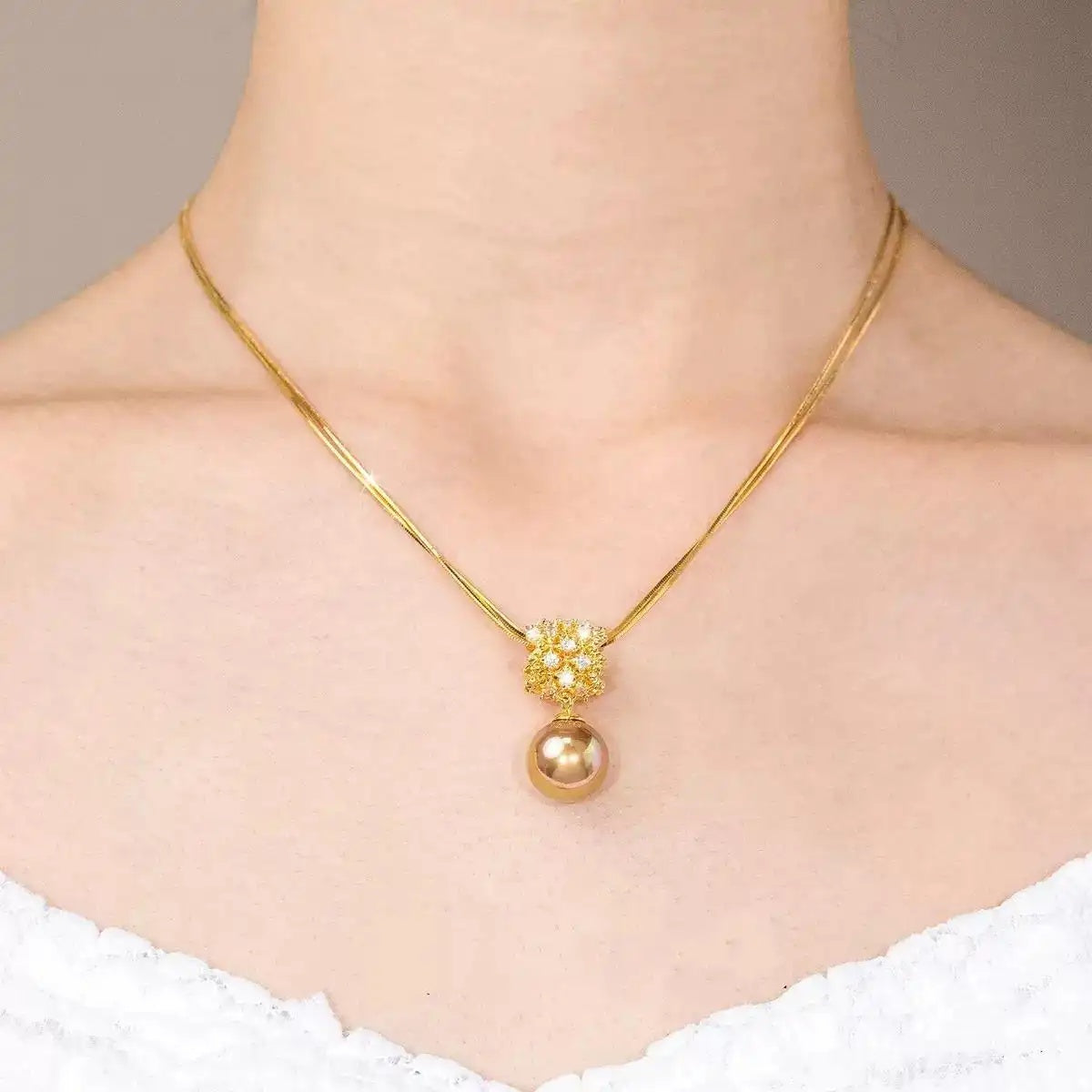Brown Crystal Pendant Necklace