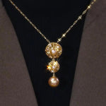 Brown Crystal Tassel Sweater Chain Necklace