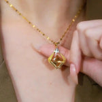 Brown Geometric Pendant Necklace