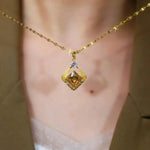 Brown Geometric Pendant Necklace
