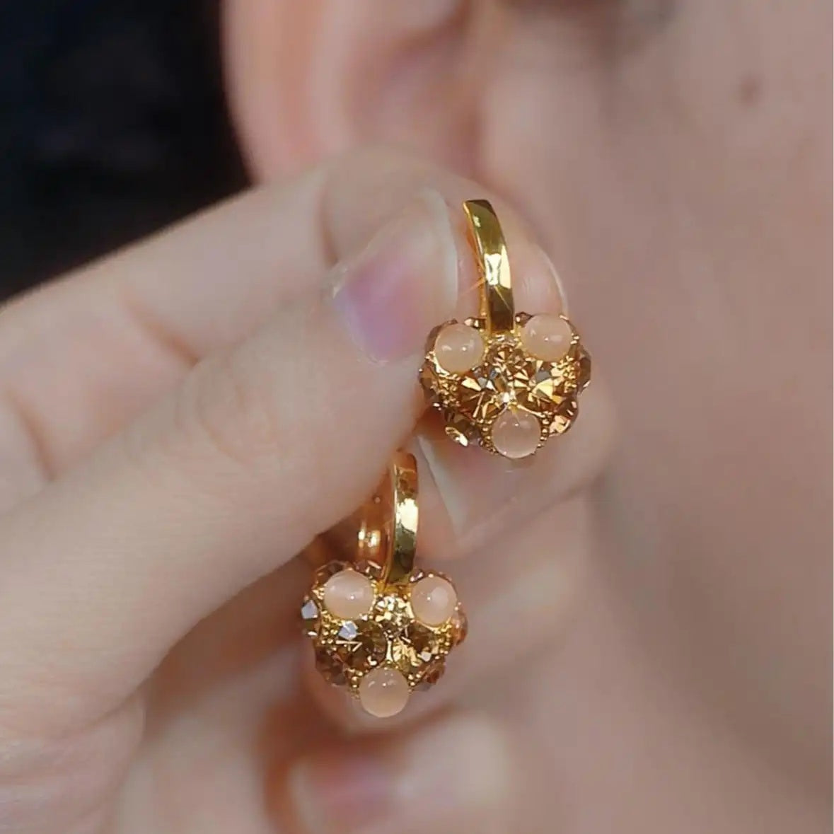 Brown Heart Earrings