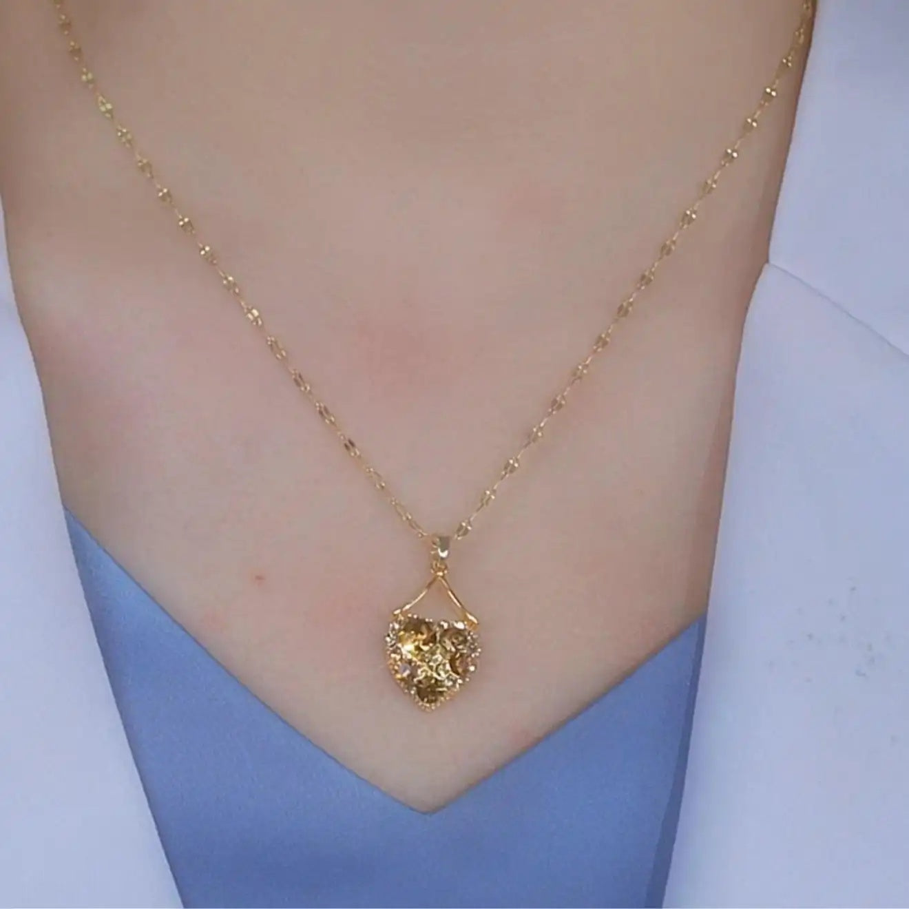 Brown Heart Pendant Necklace