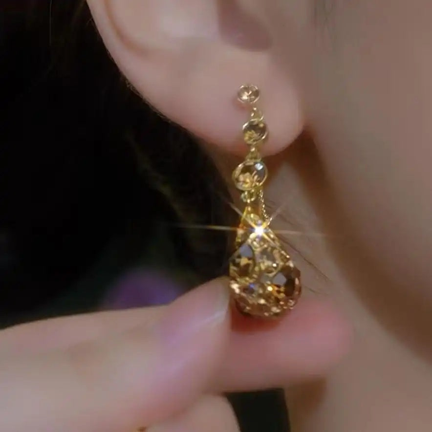 Brown Maillard Basket Earrings