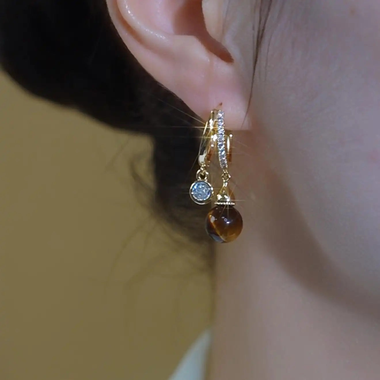 Brown Malad Gourd Earrings