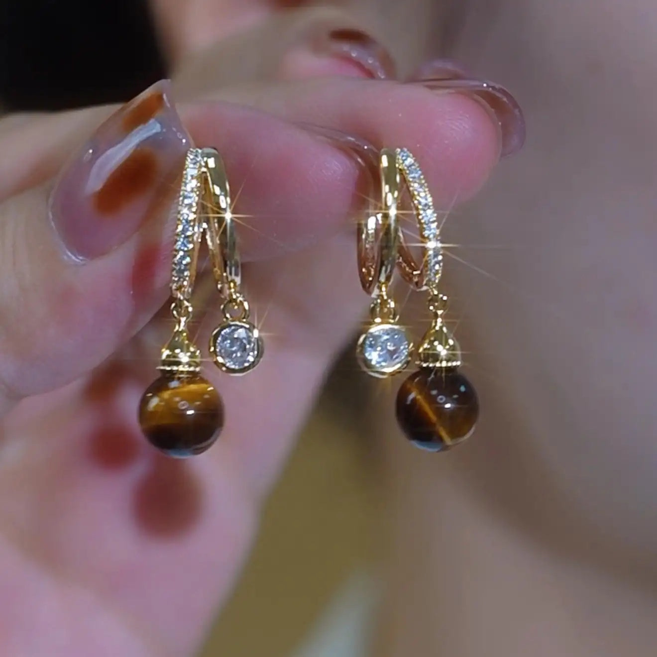 Brown Malad Gourd Earrings