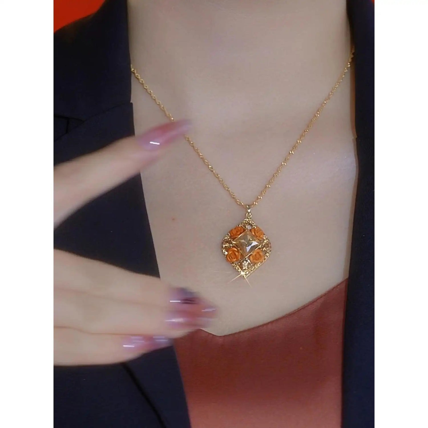 Brown Rhombus Necklace