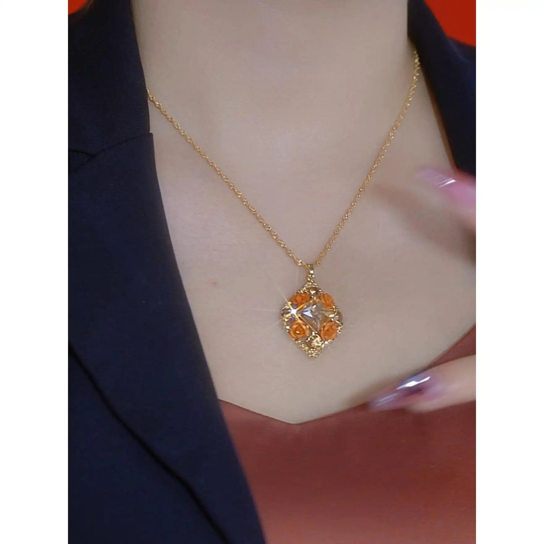 Brown Rhombus Necklace