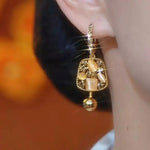 Brown Square Crystal Drop Earrings