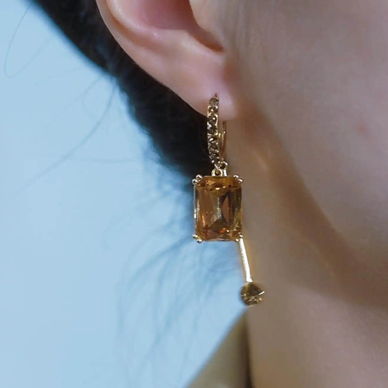 Brown Square Hoop Earrings