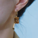 Brown Square Hoop Earrings