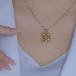 Brown Square Minimalist Necklace