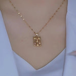 Brown Square Minimalist Necklace