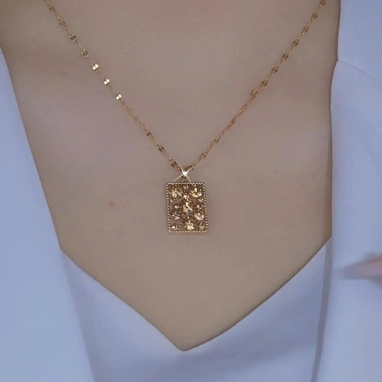 Brown Square Minimalist Necklace