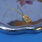 Brown Square Minimalist Necklace