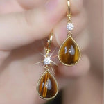 Brown Teardrop Drop Earrings