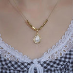 Brown Teardrop Necklace