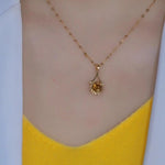 Brown Zircon Pendant Necklace
