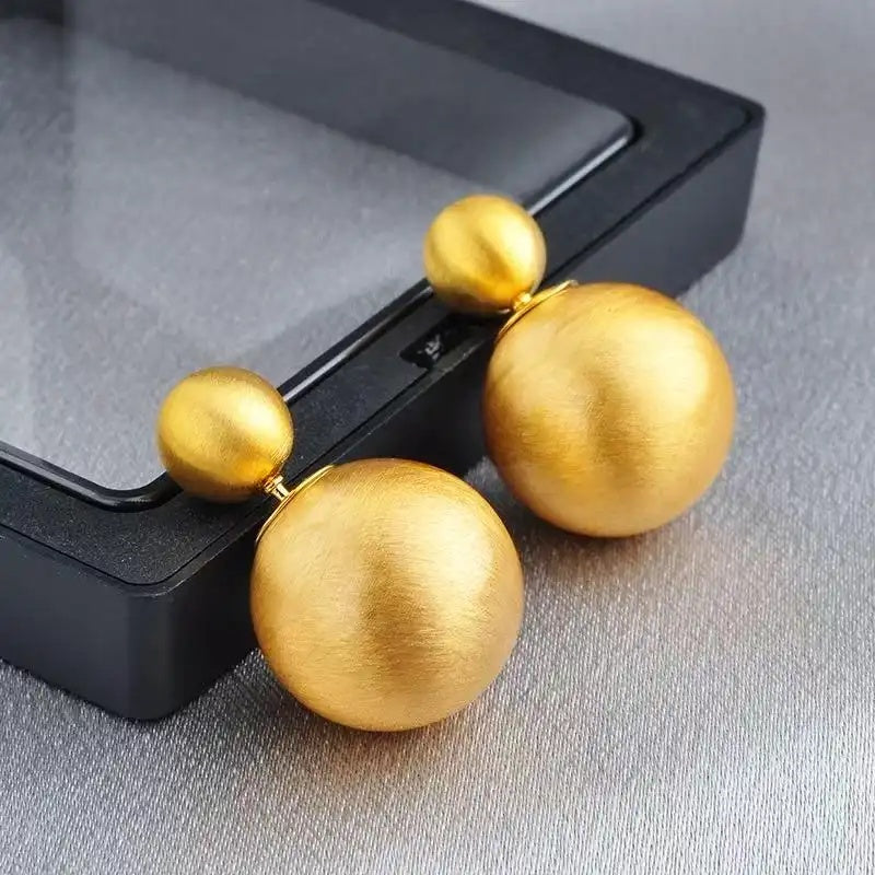 Brushed Metal Ball Stud Earrings