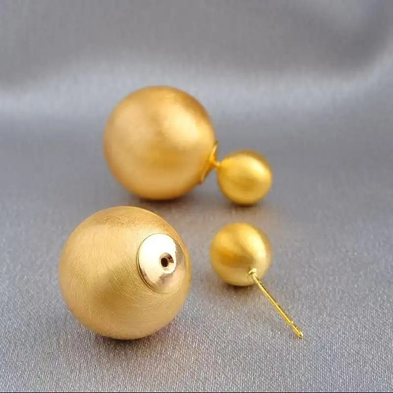 Brushed Metal Ball Stud Earrings