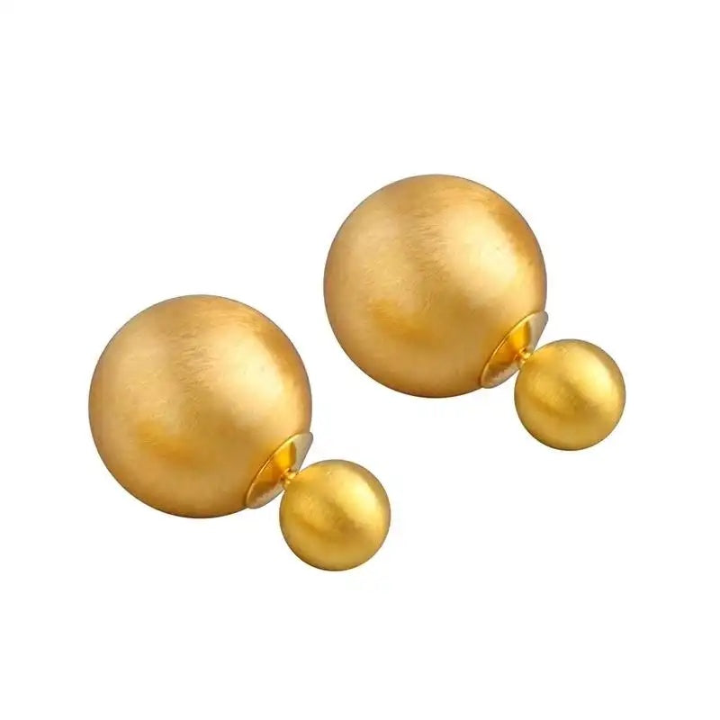 Brushed Metal Ball Stud Earrings