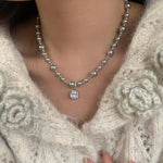 Bubble Cube Pendant Necklace