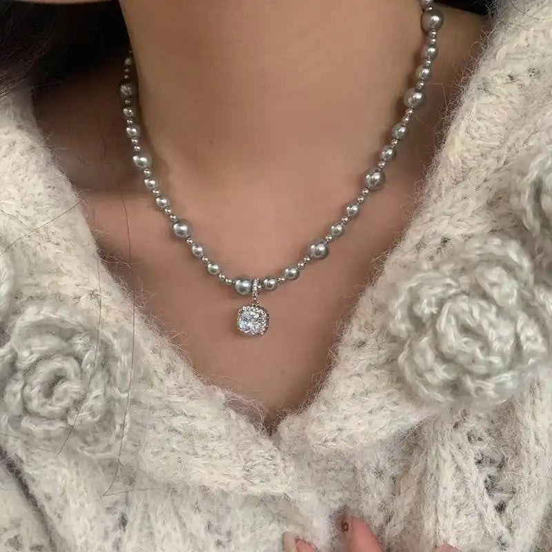 Bubble Cube Pendant Necklace