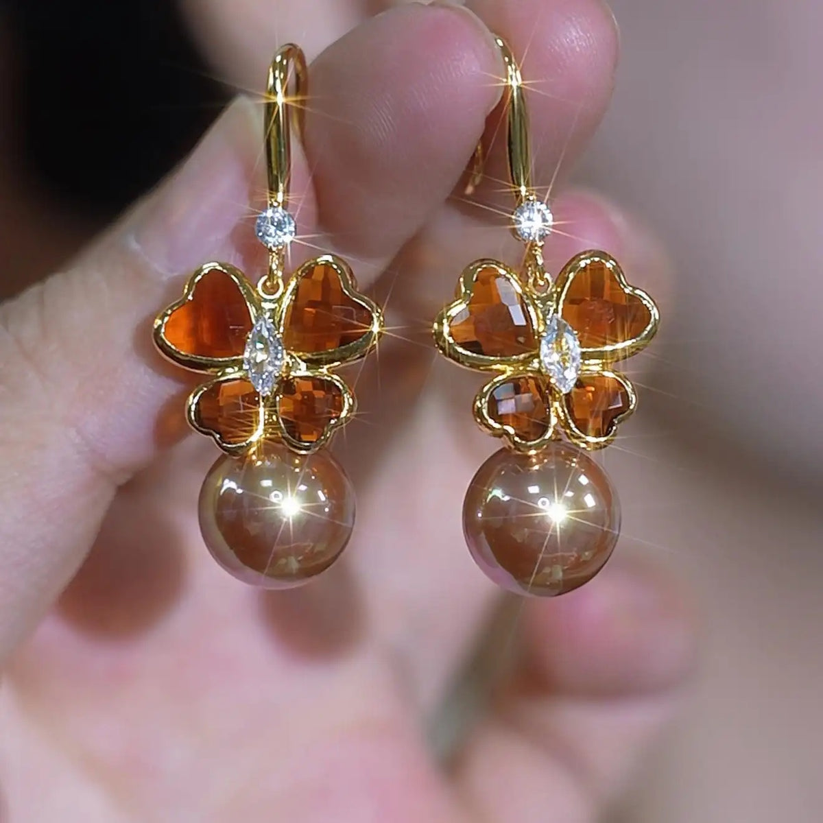 Butterfly Bead Hook Earrings