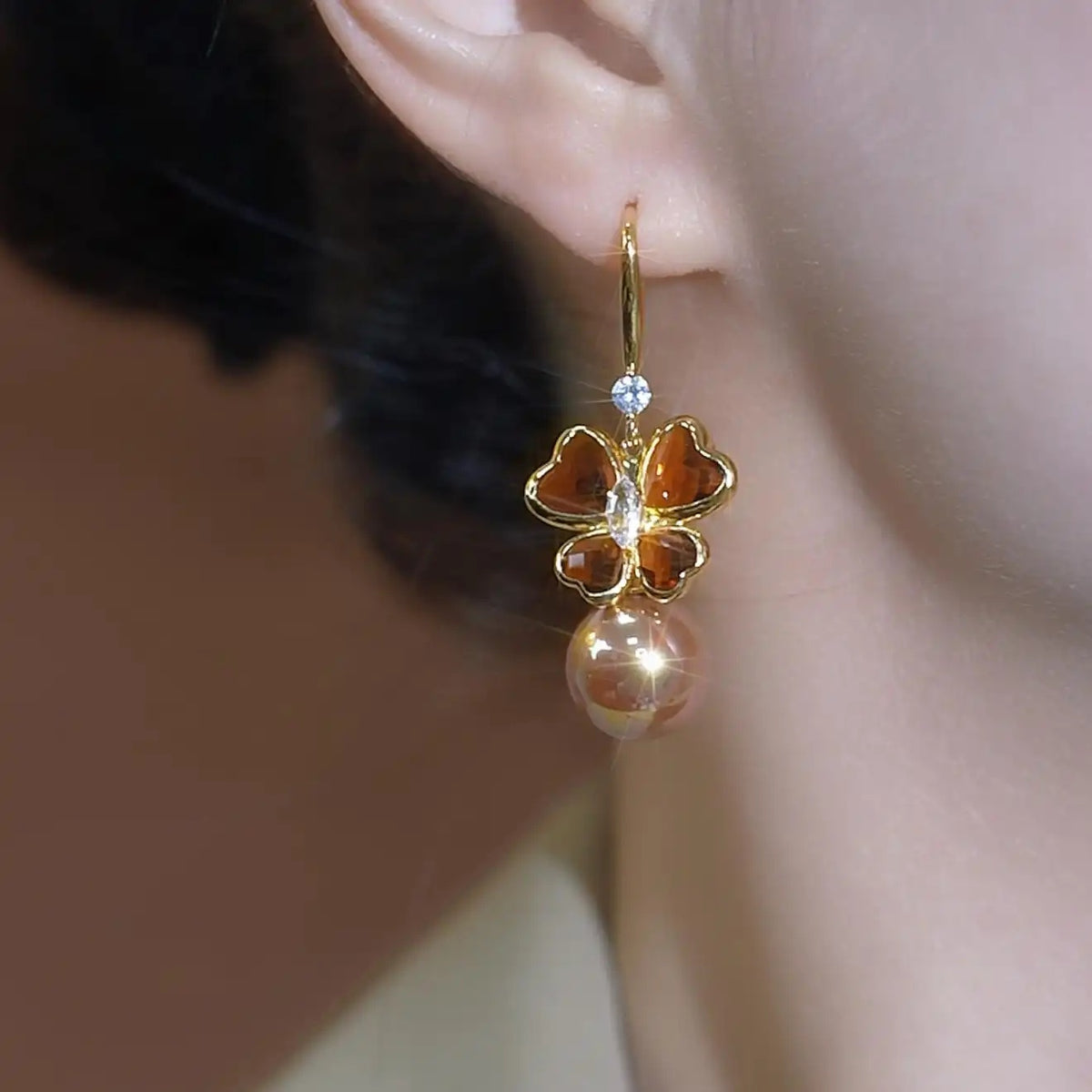 Butterfly Bead Hook Earrings