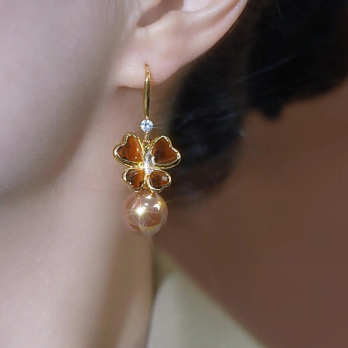 Butterfly Bead Hook Earrings