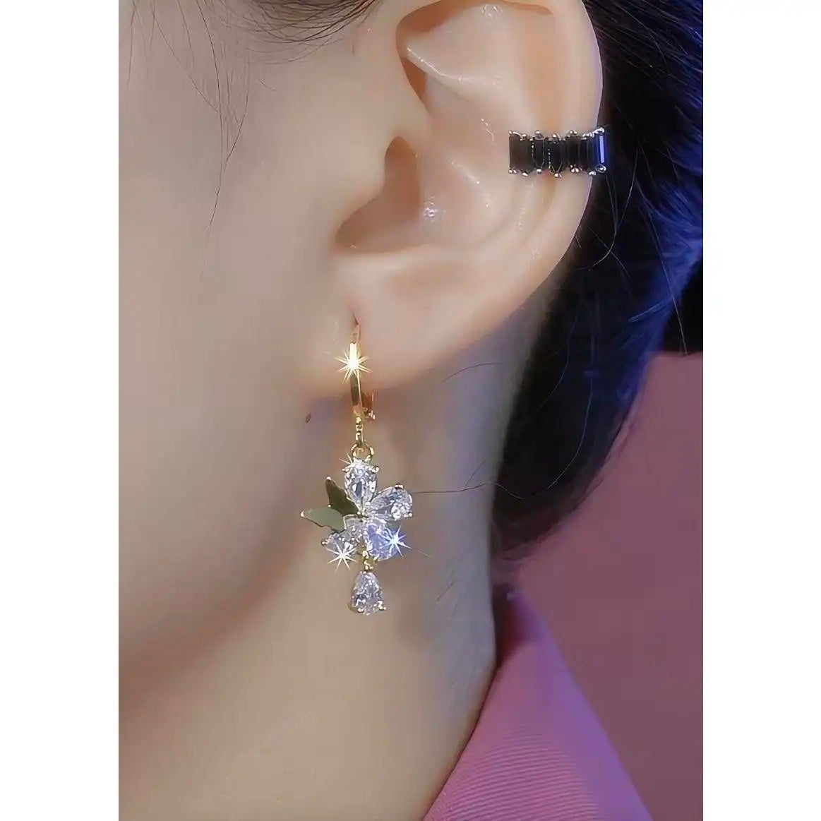 Butterfly Crystal Drop Earrings