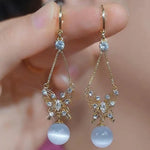 Butterfly Crystal Shell Pearl Earrings