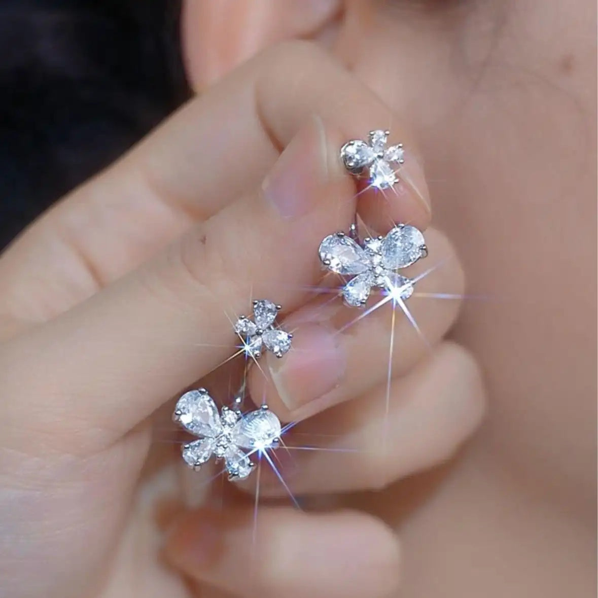 Butterfly Crystal Stud Earrings