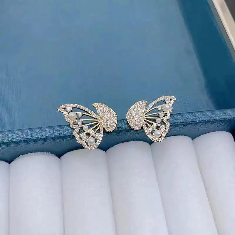 Butterfly Fluttering Double-Layer Detachable Two-Wear Earrings