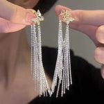 Butterfly Galaxy Waterfall Tassel Drop Earrings