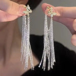 Butterfly Galaxy Waterfall Tassel Drop Earrings